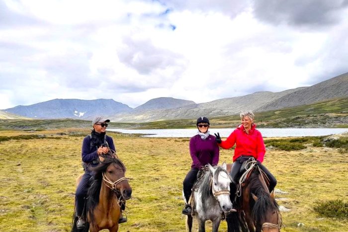 Horse riding in western Mongolia