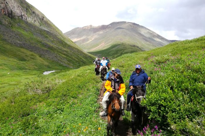 Horse riding in western Mongolia